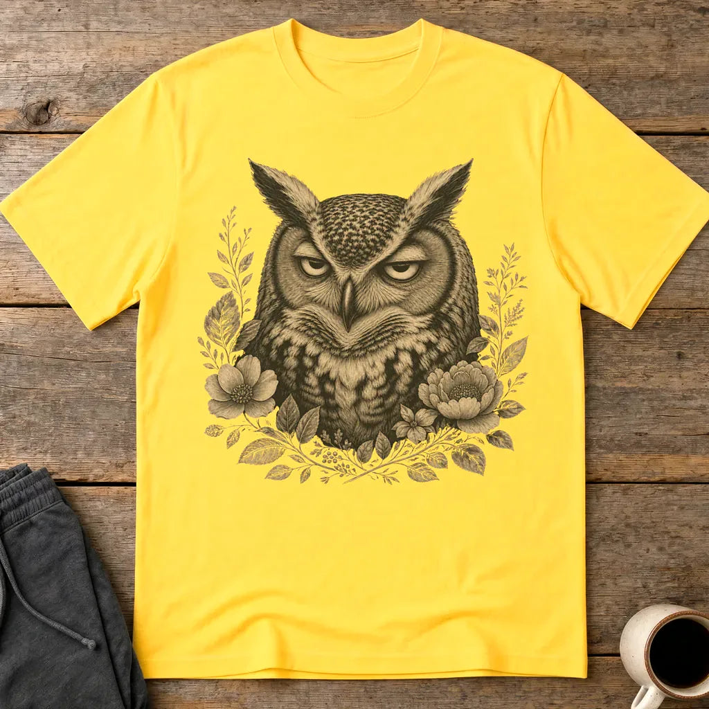 Unbothered Floral Owl T-Shirt - Daisy