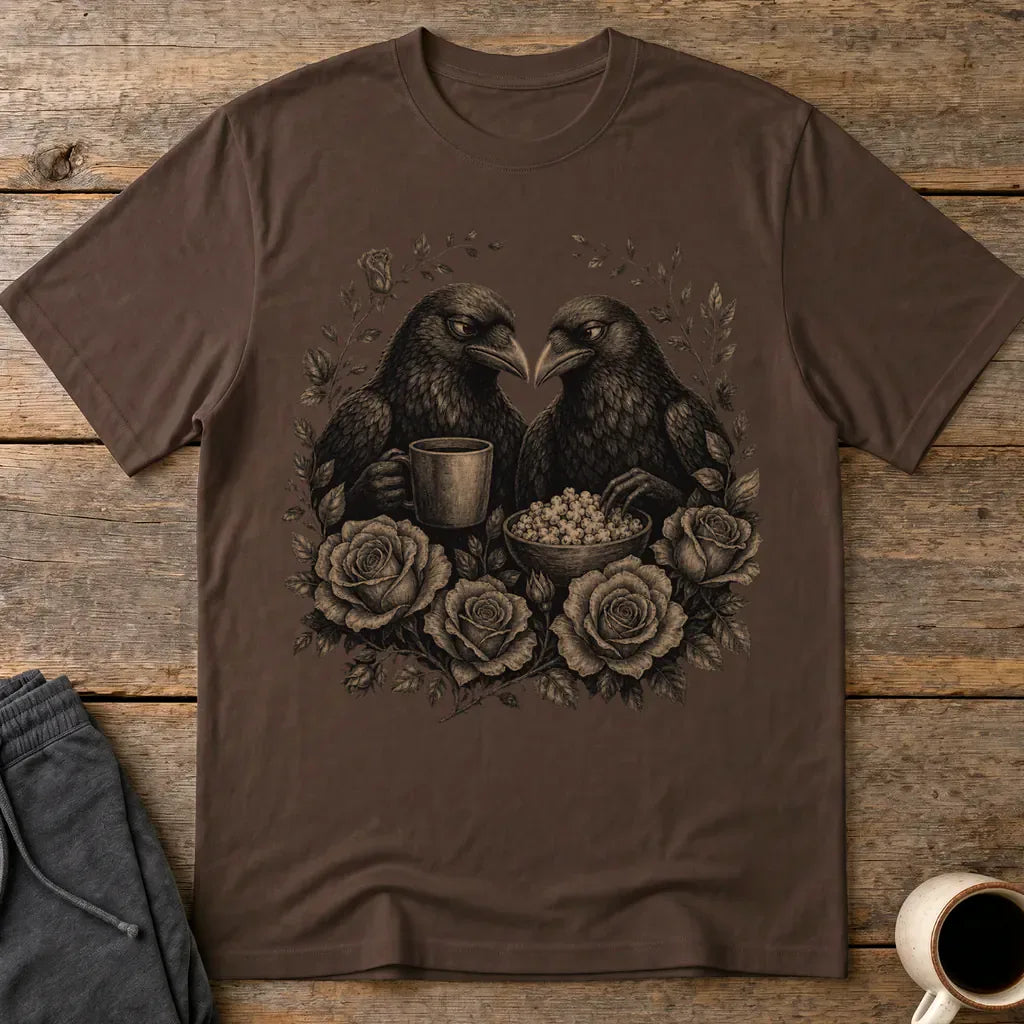 Murder Crow Coffee & Popcorn T-Shirt - Dark Chocolate
