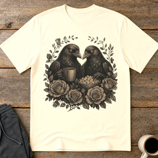 Murder Crow Coffee & Popcorn T-Shirt - Natural