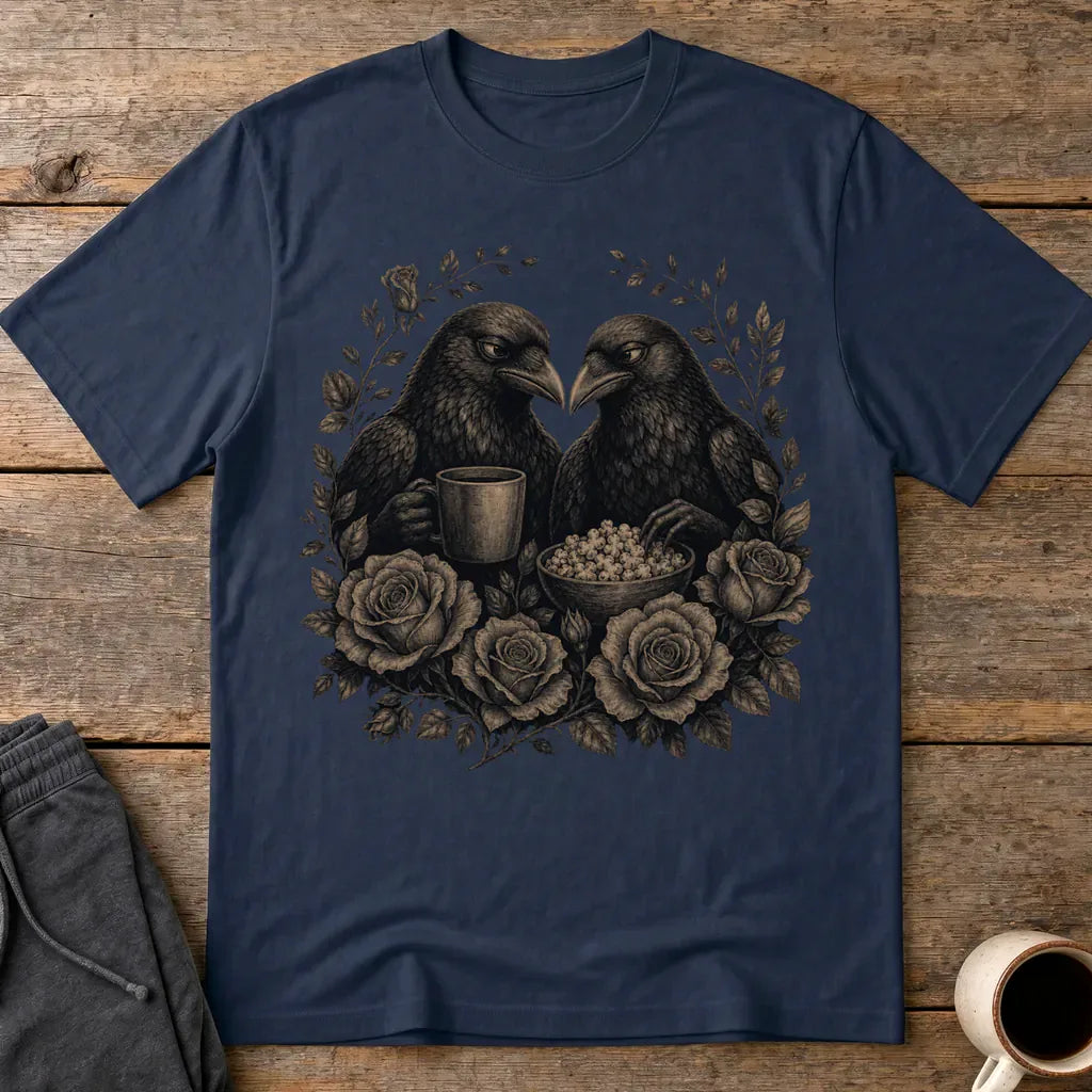 Murder Crow Coffee & Popcorn T-Shirt - Navy