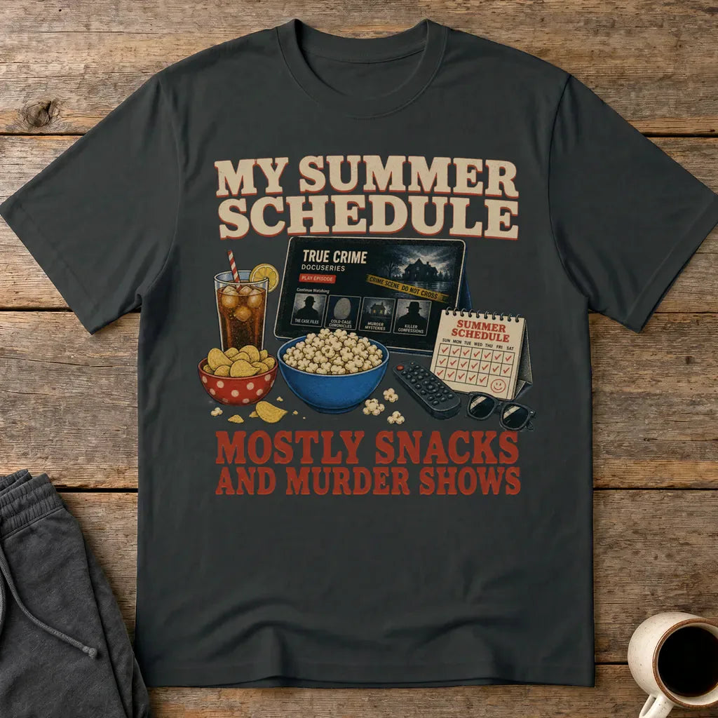 Summer Snacks & Murder Shows T-Shirt - Black