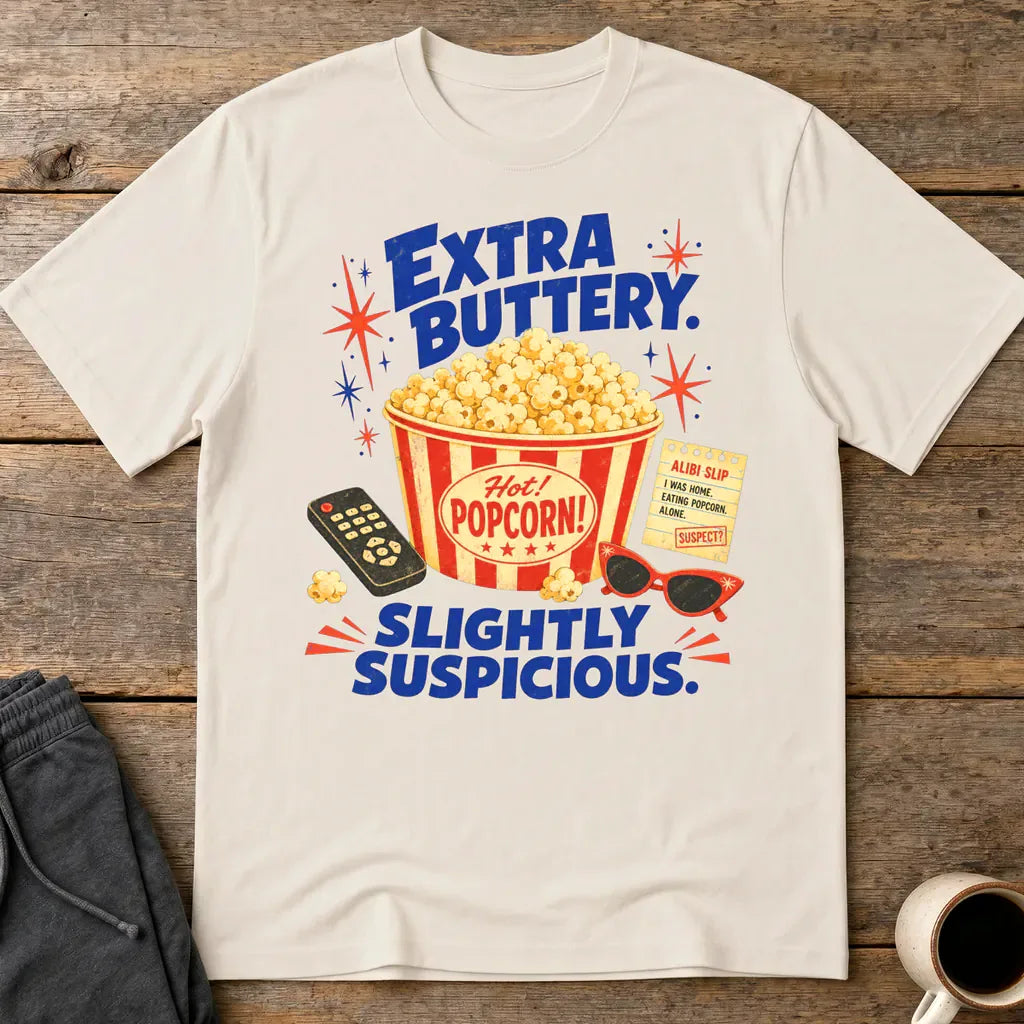Extra Buttery Slightly Suspicious T-Shirt - Ice Grey