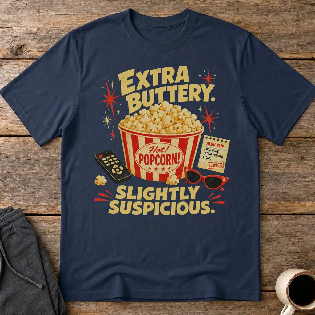 Extra Buttery Slightly Suspicious T-Shirt - Navy
