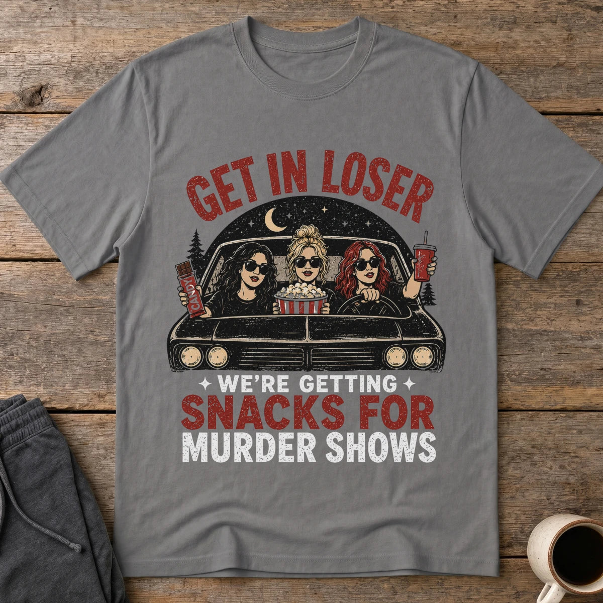 GIL, We're Getting Snacks T-Shirt - Charcoal