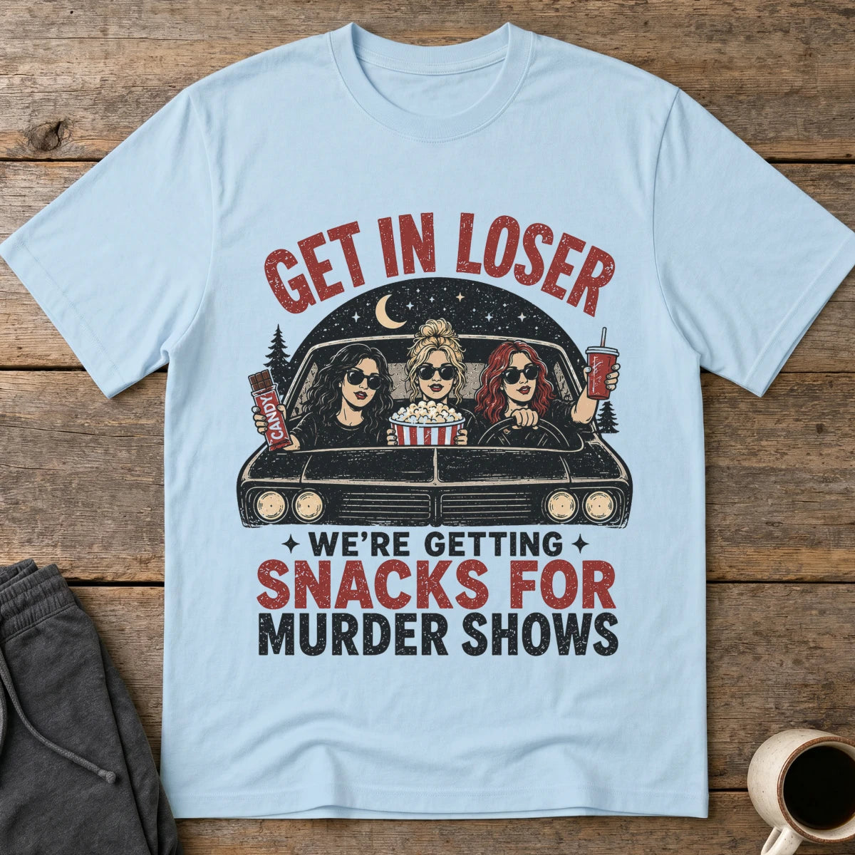 GIL, We're Getting Snacks T-Shirt - Light Blue