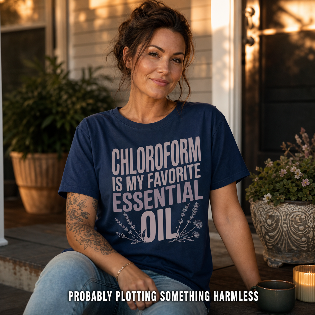 Chloroform Essential Oil T-Shirt_ls_golden