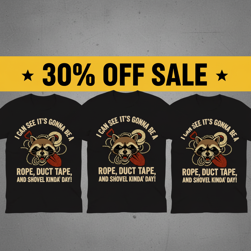 Rope, Duct Tape, & Shovel T-Shirt_3_model