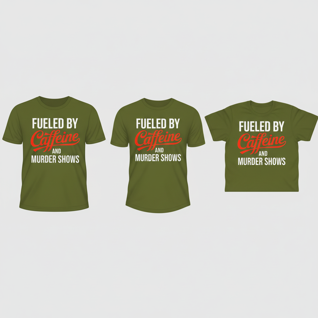 Fueled by Caffeine and Murder Shows T-Shirt_3_model