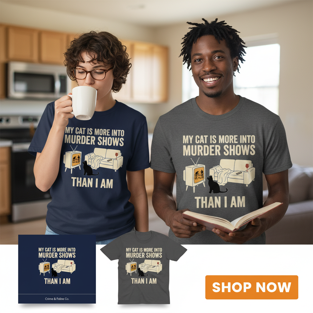 Murder-Show Cat Obsession T-Shirt_dual_lifestyle
