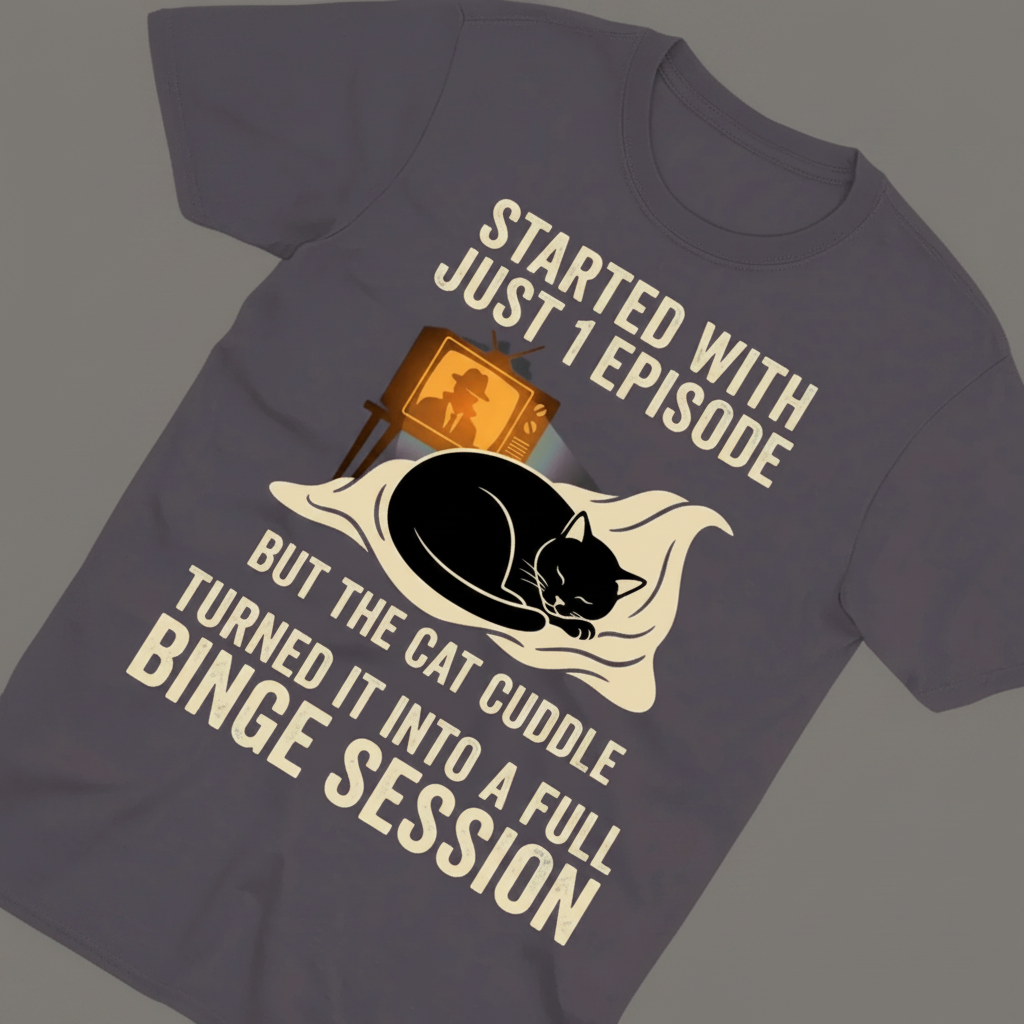 Cat Cuddle Binge Session T-Shirt_extreme_za