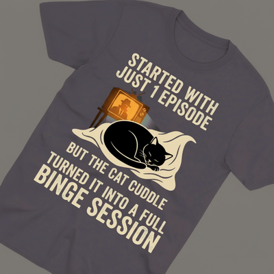 Cat Cuddle Binge Session T-Shirt_extreme_za
