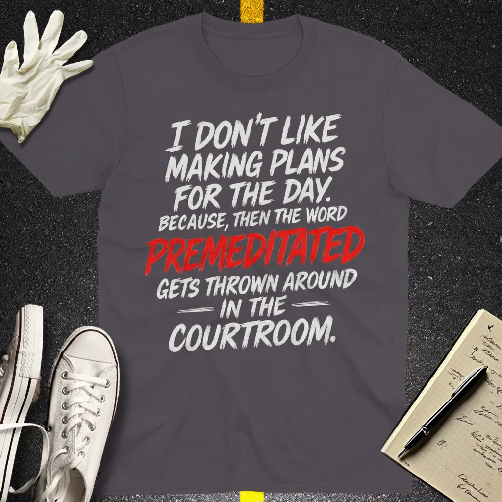 Premeditated Courtroom Humor T-Shirt_3_model