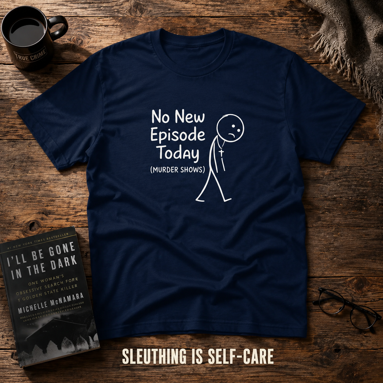 No New Episode Sad Stickman T-Shirt_style_flat