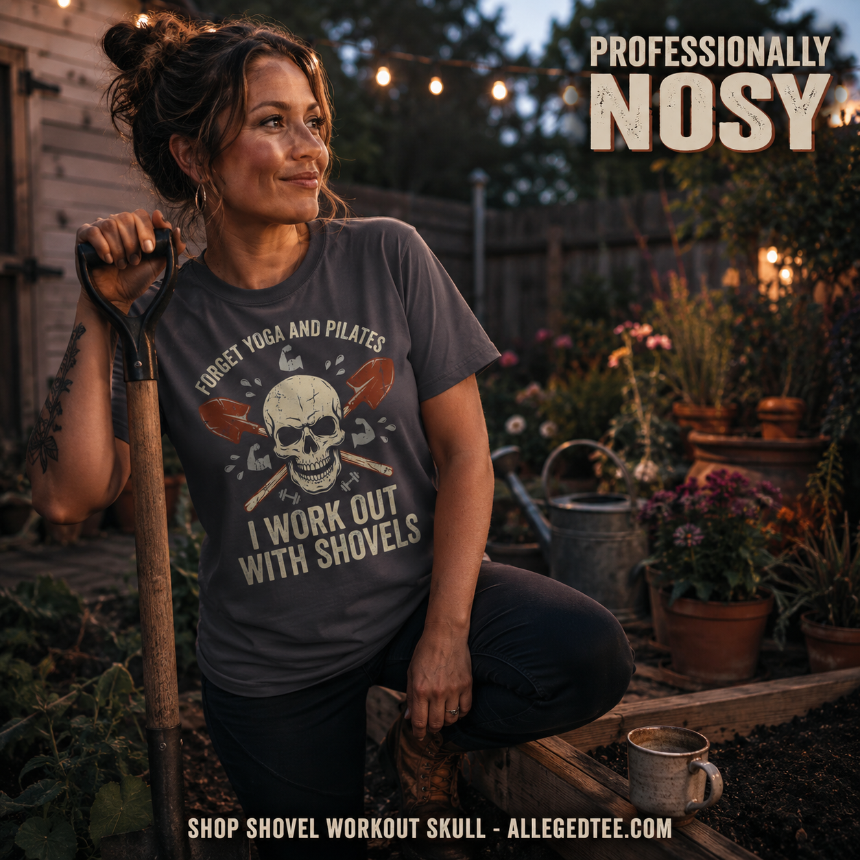 Shovel Workout Skull T-Shirt_contextual