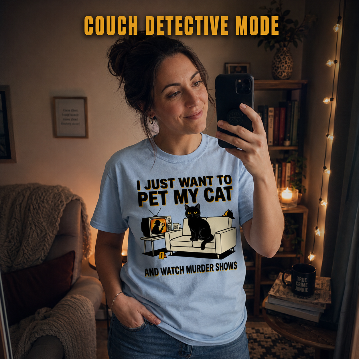 Pet My Cat and Watch Murder Shows T-Shirt_ugc_mirror