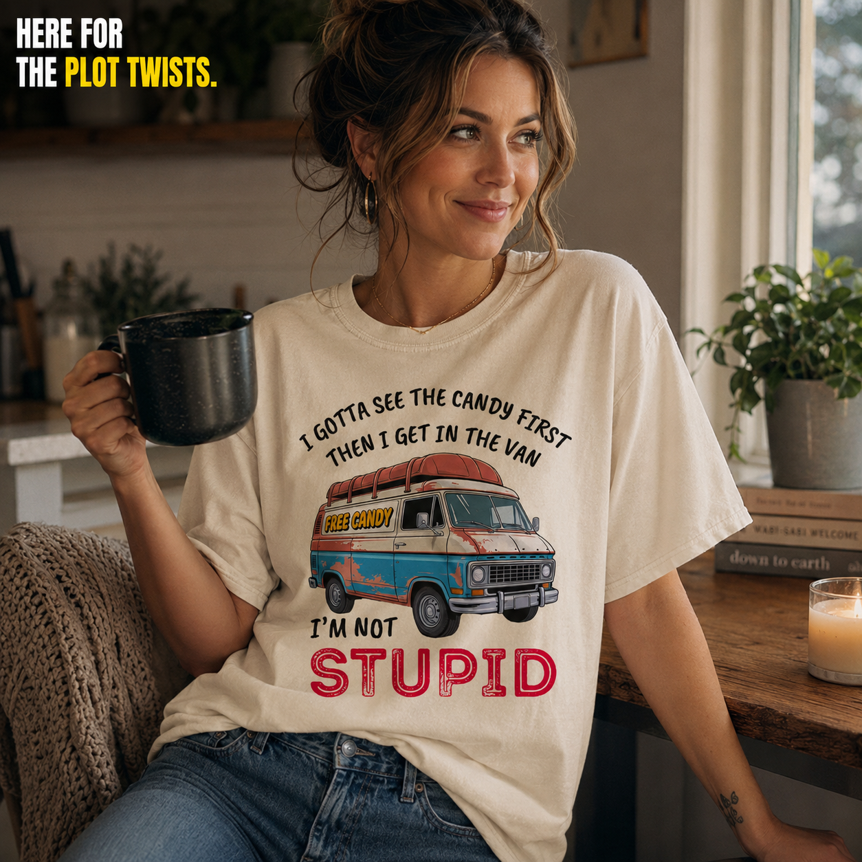 Not Stupid Candy Van T-Shirt_ls_indoor