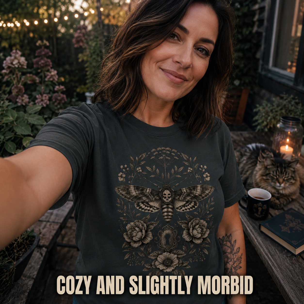 Gothic Death's Head Moth T-Shirt_ugc_outdoor