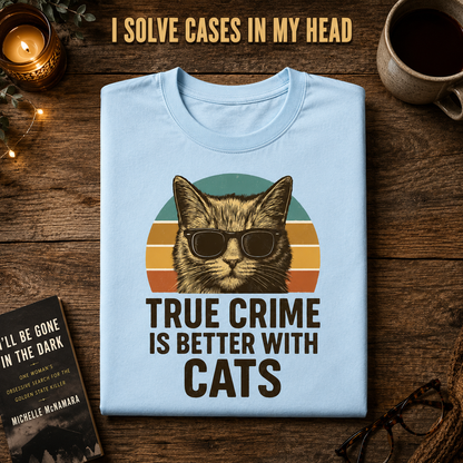 True Crime Cat Vibes T-Shirt_folded_flatlay