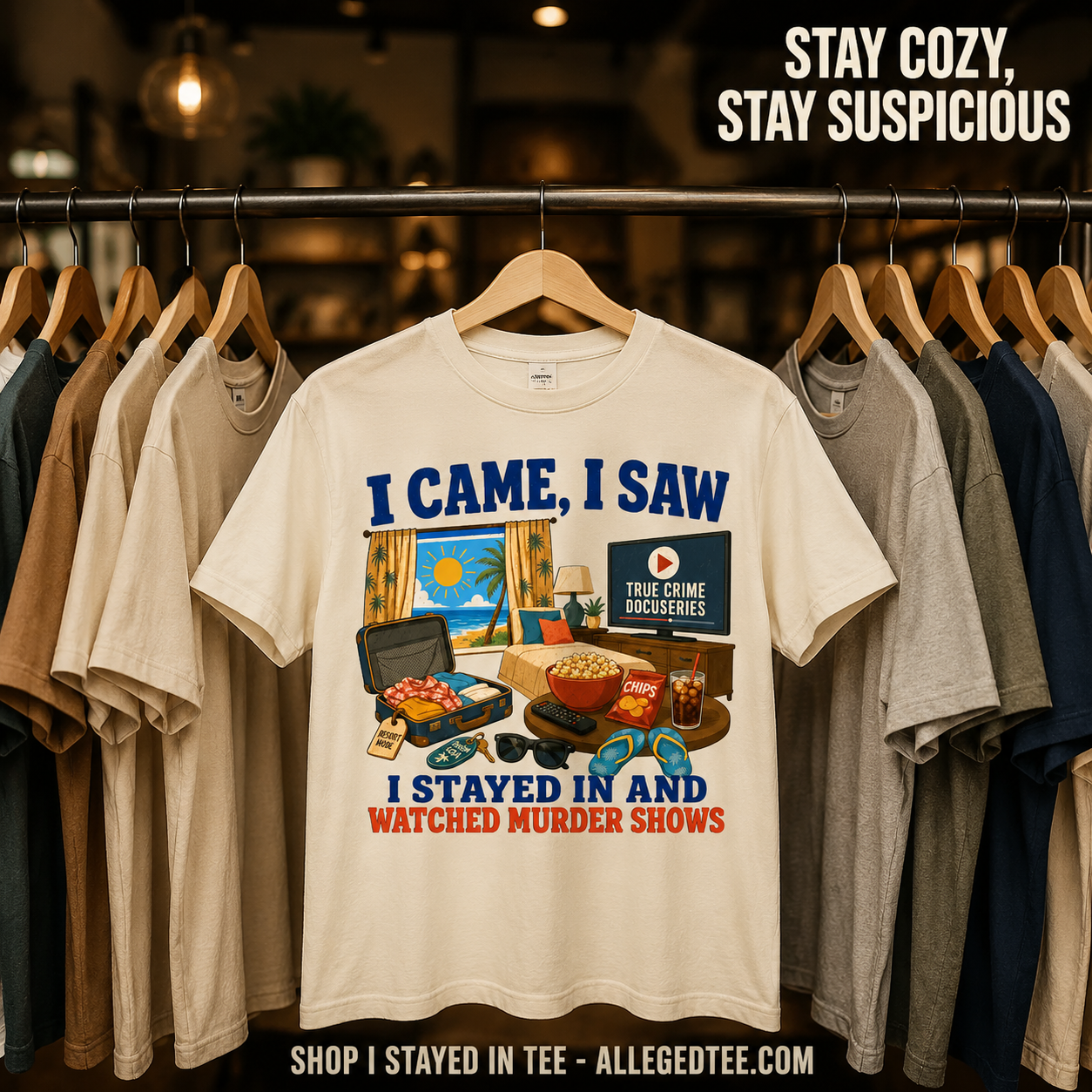 I Stayed In and Watched Murder Shows T-Shirt_boutique_rack