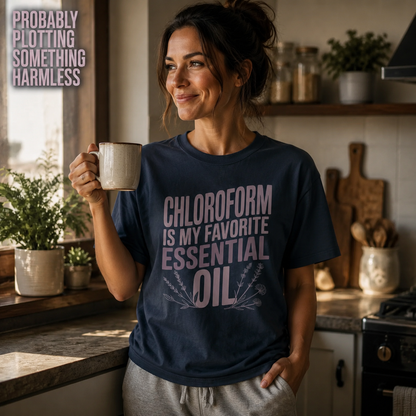 Chloroform Essential Oil T-Shirt_ls_indoor