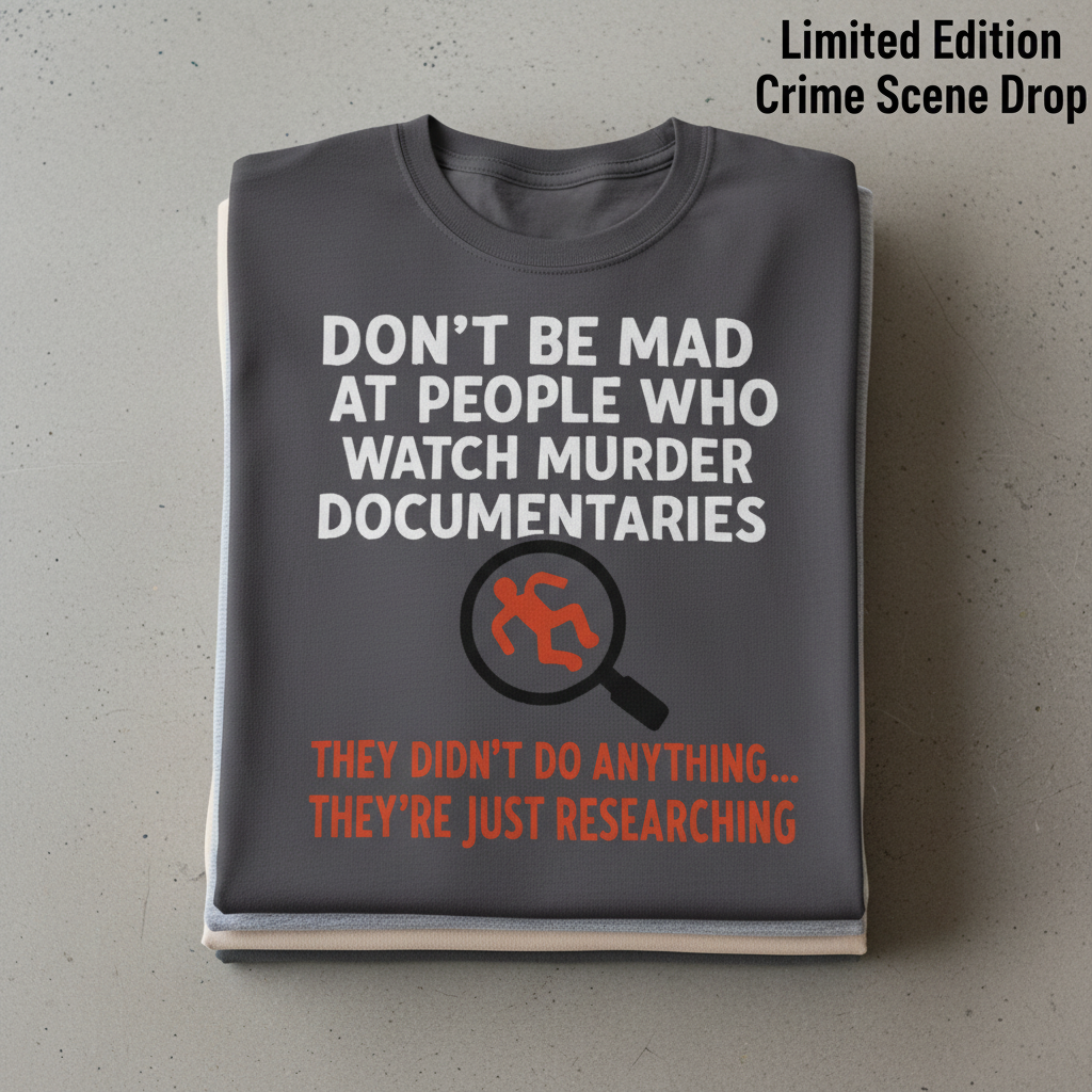 Just Researching Murder T-Shirt_stacked_flatlay