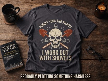Shovel Workout Skull T-Shirt_style_flat