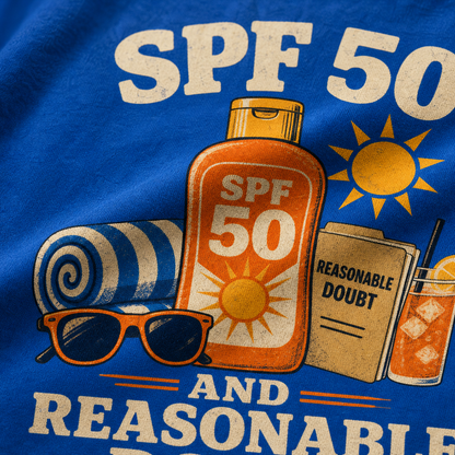 SPF 50 and Reasonable Doubt T-Shirt_macro_detail