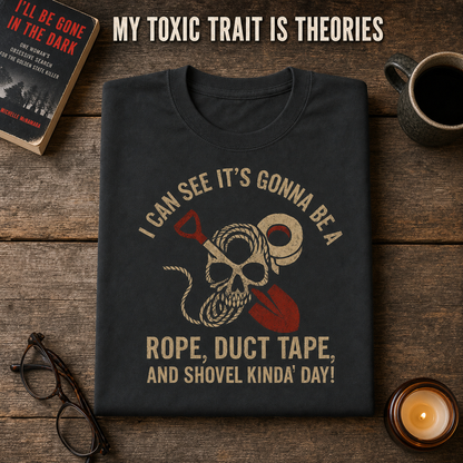 Rope, Duct Tape & Shovel T-Shirt_folded_flatlay
