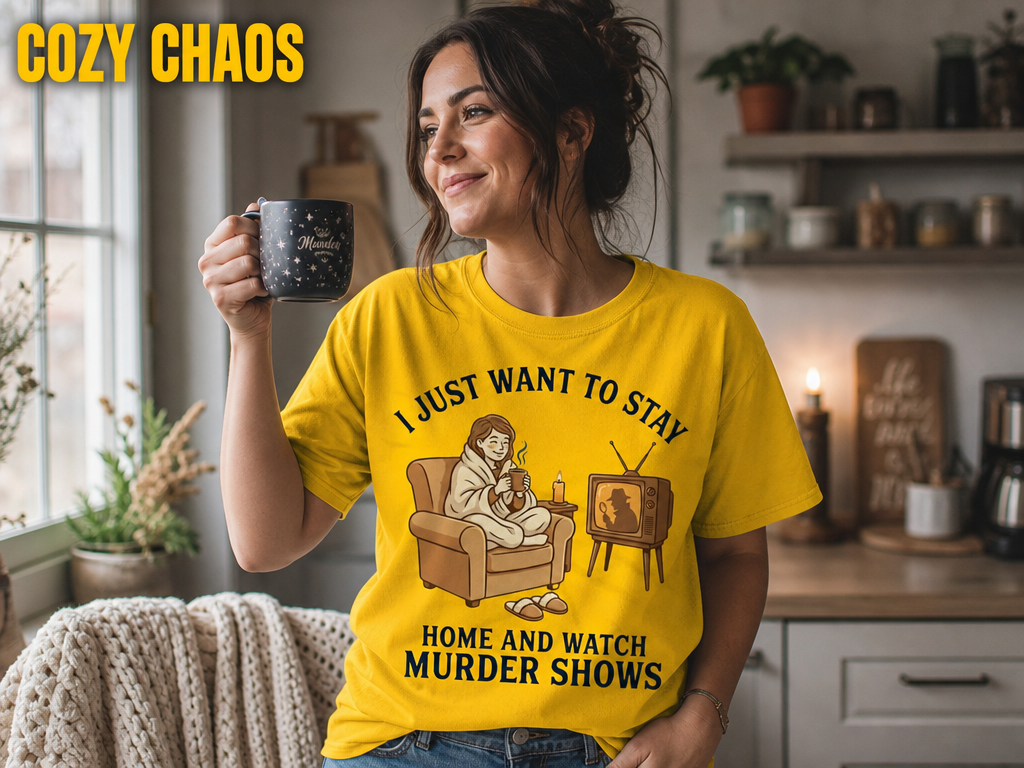 Stay Home and Watch Murder Shows T-Shirt_ls_indoor