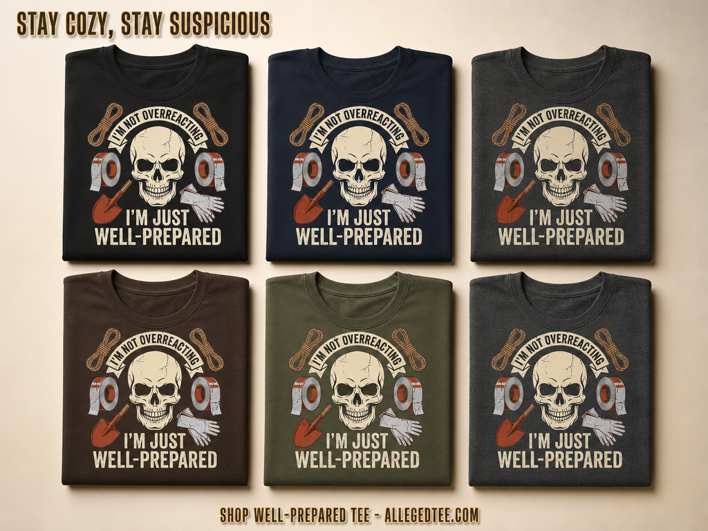 Well-Prepared Dark Humor T-Shirt_6color_grid