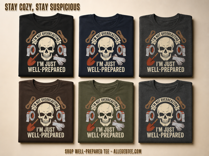 Well-Prepared Dark Humor T-Shirt_6color_grid