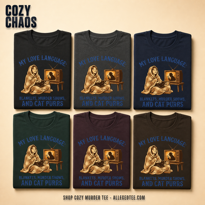 Cozy Murder Show Cat Lover T-Shirt_6color_grid