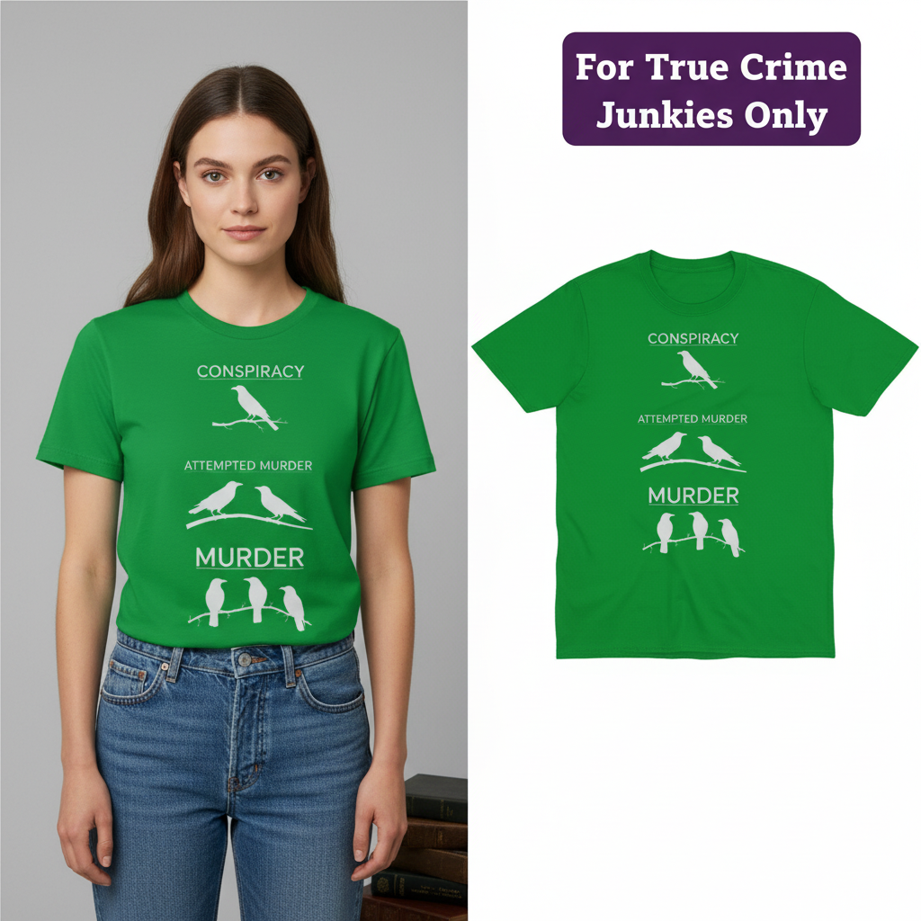 Crow Crime Scene T-Shirt_model_flat