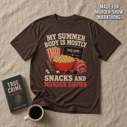 Snacks and Murder Shows T-Shirt_min_flat