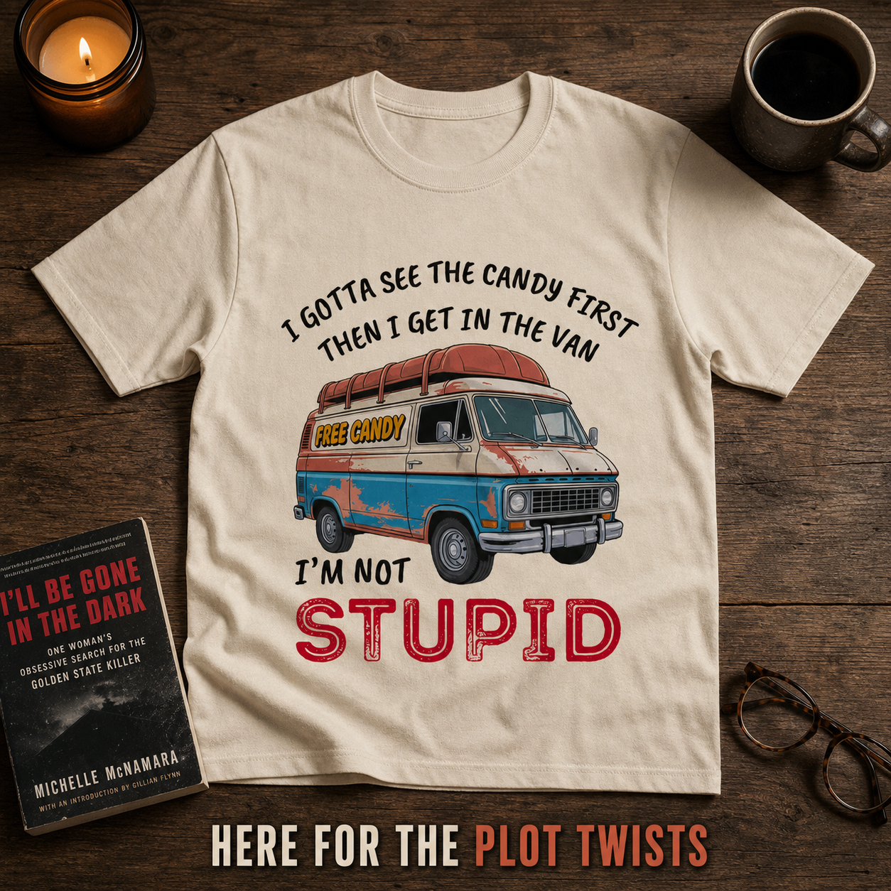 Not Stupid Candy Van T-Shirt_style_flat
