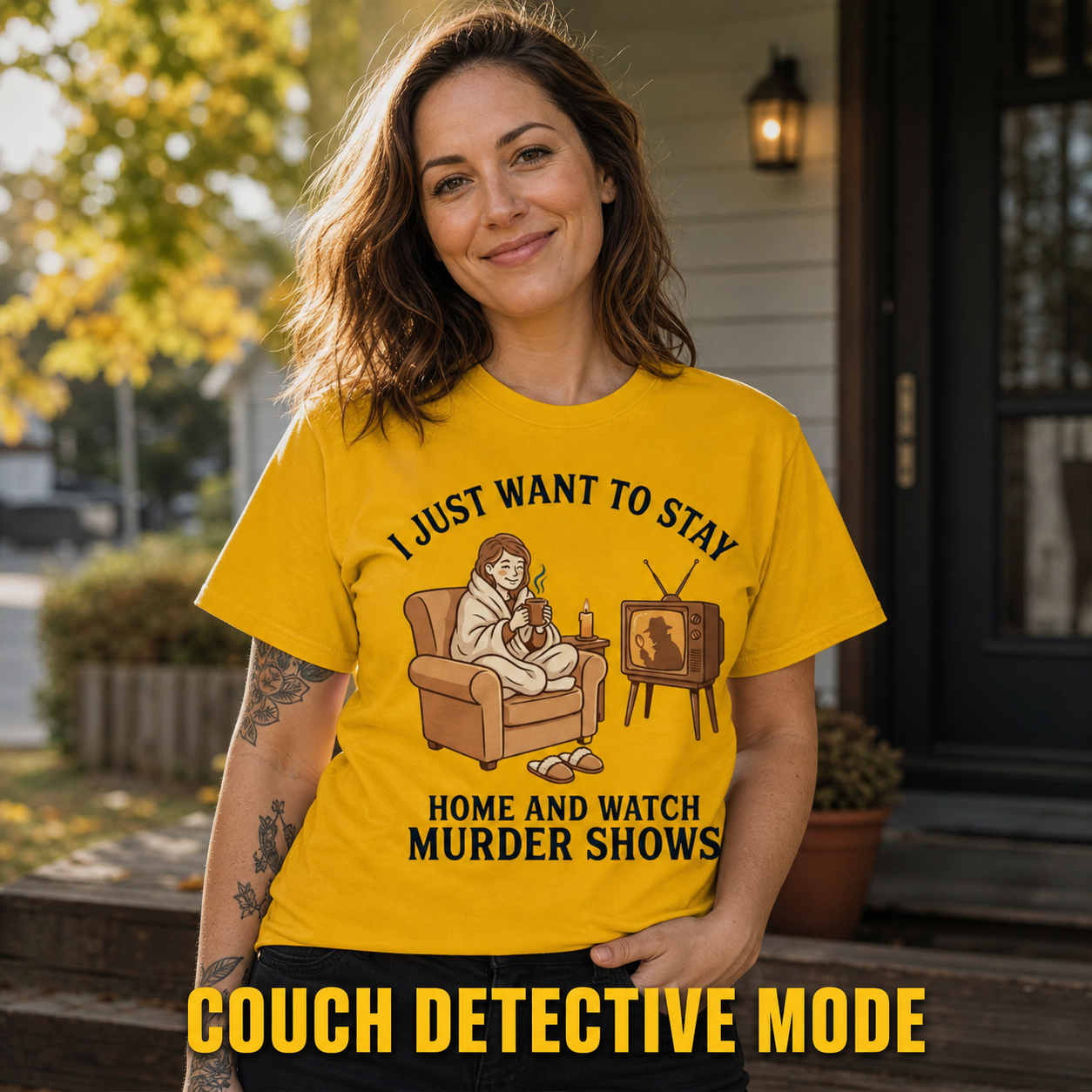 Stay Home and Watch Murder Shows T-Shirt_active_outdoor