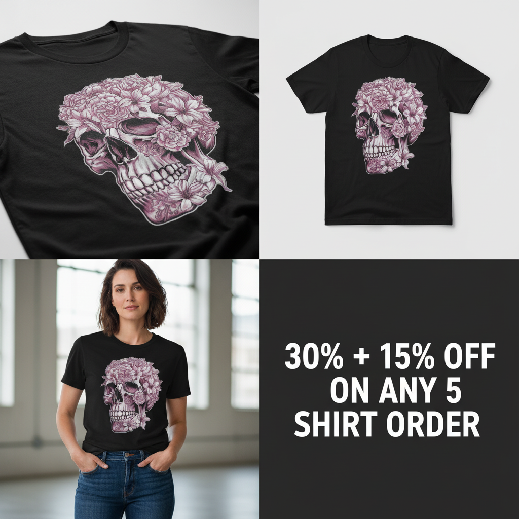 Floral Skull Bloom T-Shirt