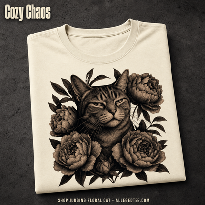 Judging Floral Cat T-Shirt_fold_tilt
