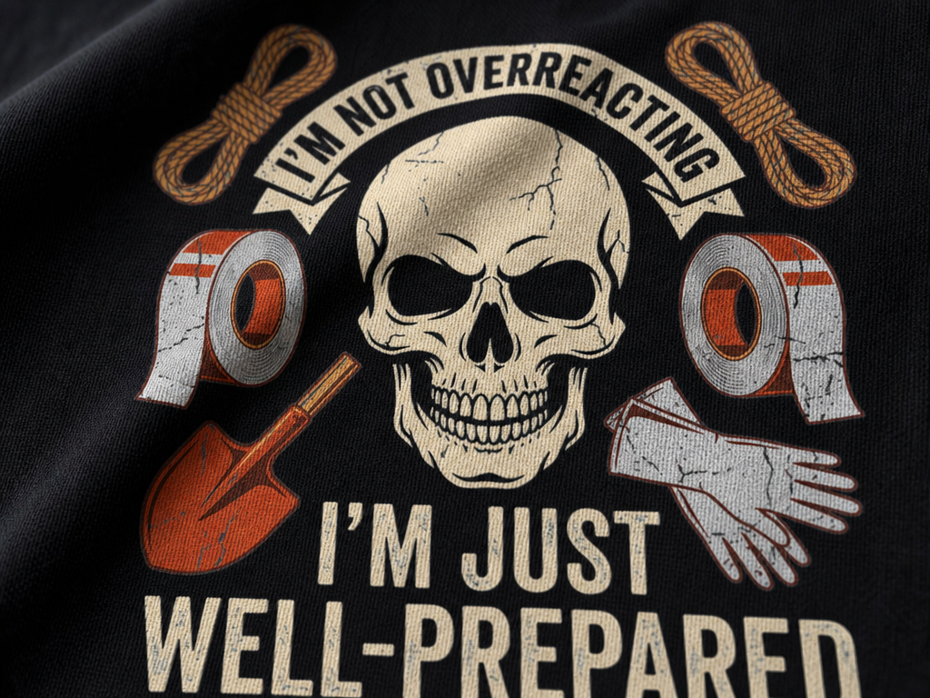 Well-Prepared Dark Humor T-Shirt_macro_detail
