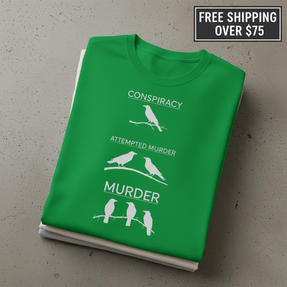 Crow Crime Scene T-Shirt_stacked_flatlay