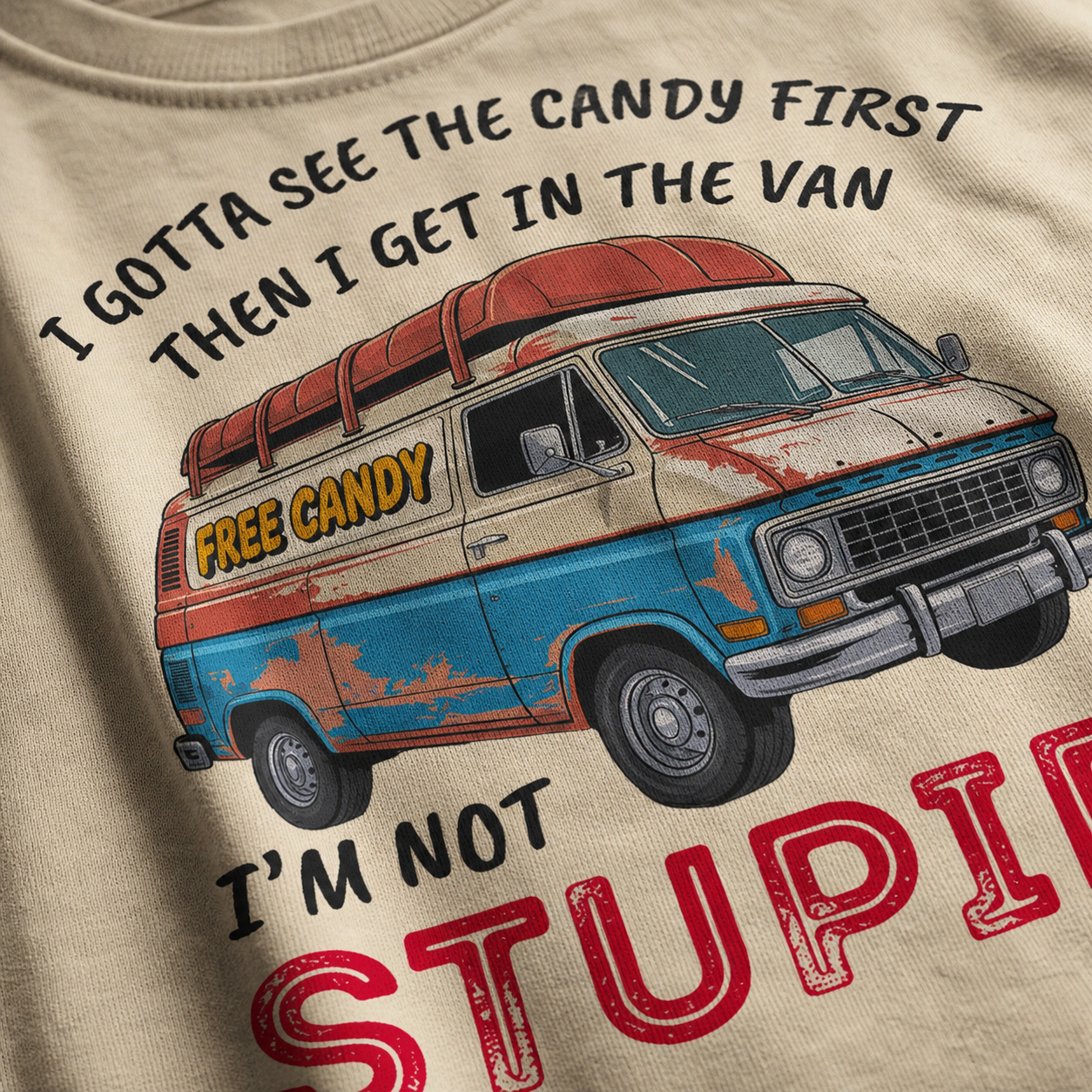 Not Stupid Candy Van T-Shirt_macro_detail