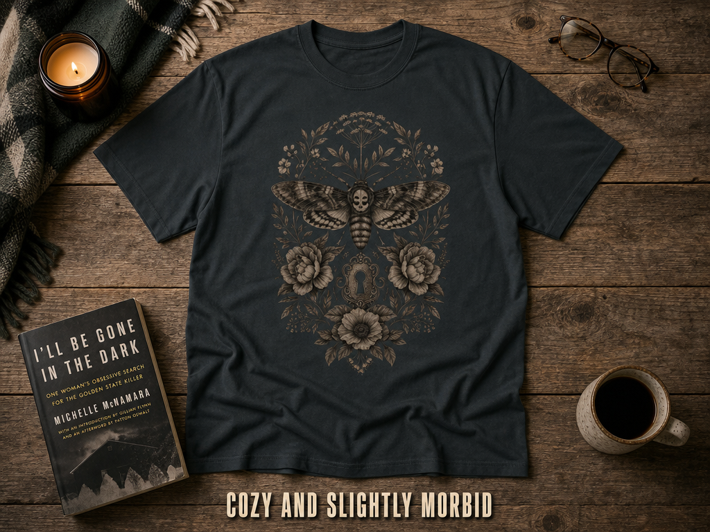 Gothic Death's Head Moth T-Shirt_style_flat