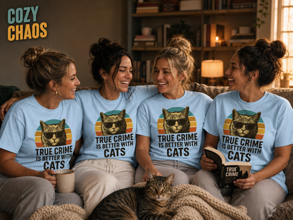 True Crime Cat Vibes T-Shirt_group_shot