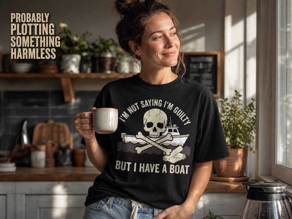 I’m Not Saying I’m Guilty Boat Humor T-Shirt_ls_indoor