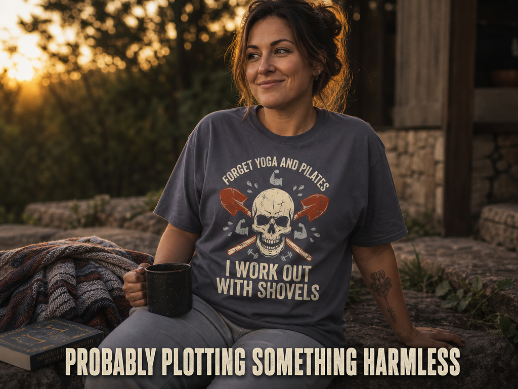 Shovel Workout Skull T-Shirt_ls_golden