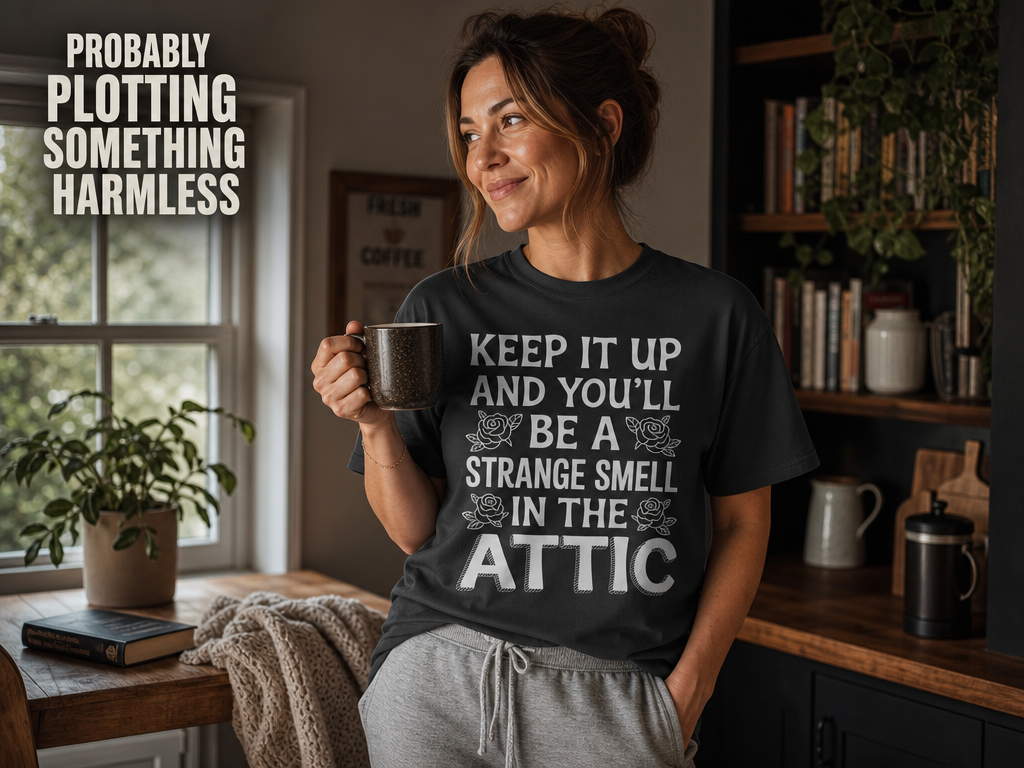 Strange Smell in the Attic T-Shirt_ls_indoor