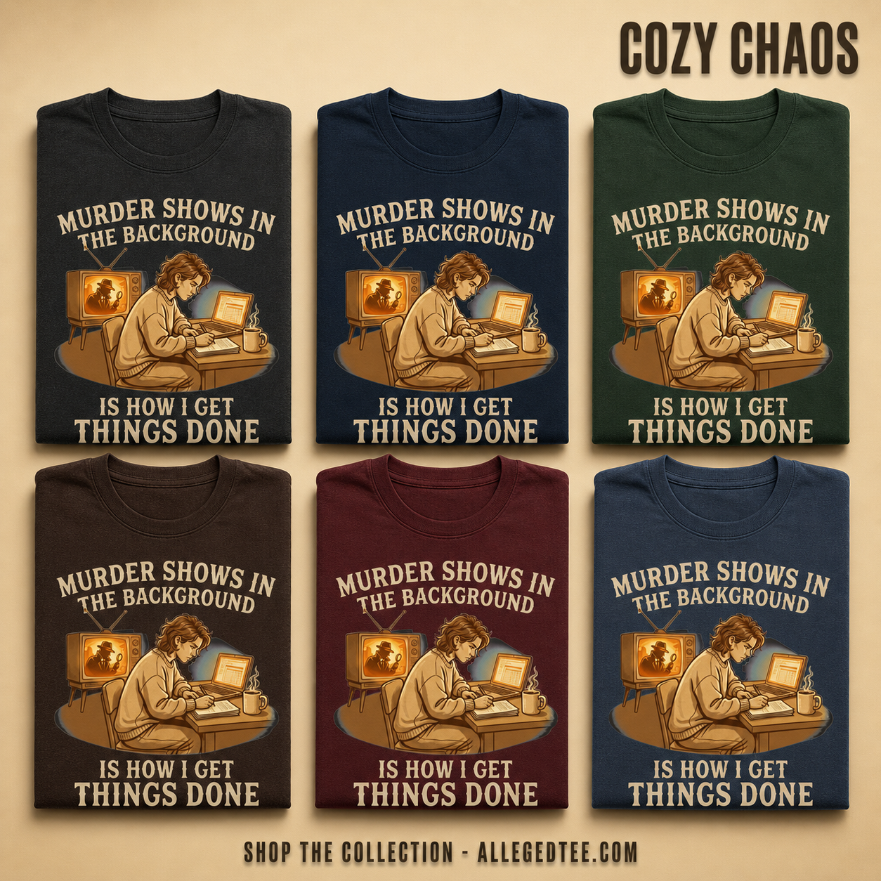 Murder Shows Productivity Boost T-Shirt_6color_grid