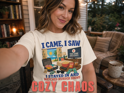 I Stayed In and Watched Murder Shows T-Shirt_ugc_outdoor