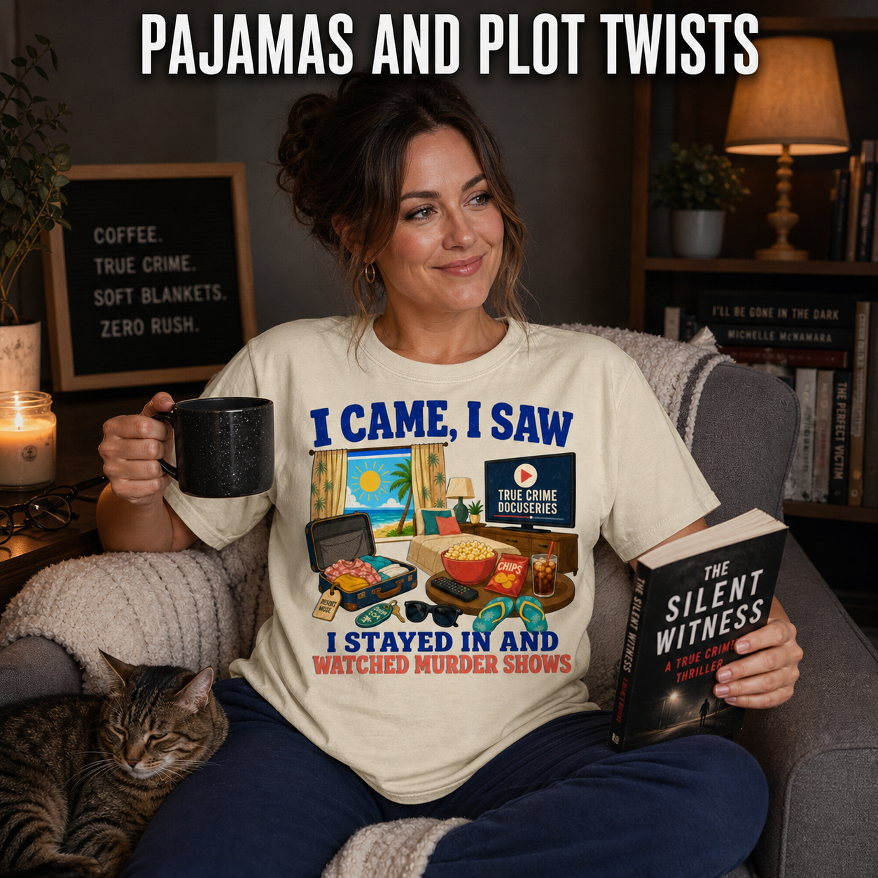 I Stayed In and Watched Murder Shows T-Shirt_ls_prop