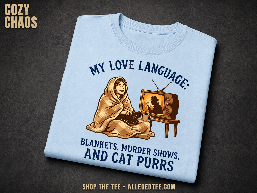 Cozy Murder Show Cat Lover T-Shirt_fold_tilt
